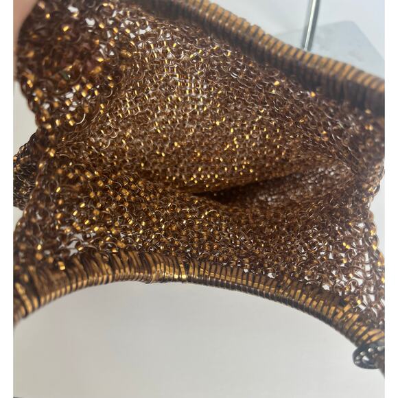 Anteprima Wire Gold and Brown Bronze Shoulder Tote Bag Purse - Picture 8 of 11